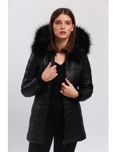 Veste cuir factory femme hot sale